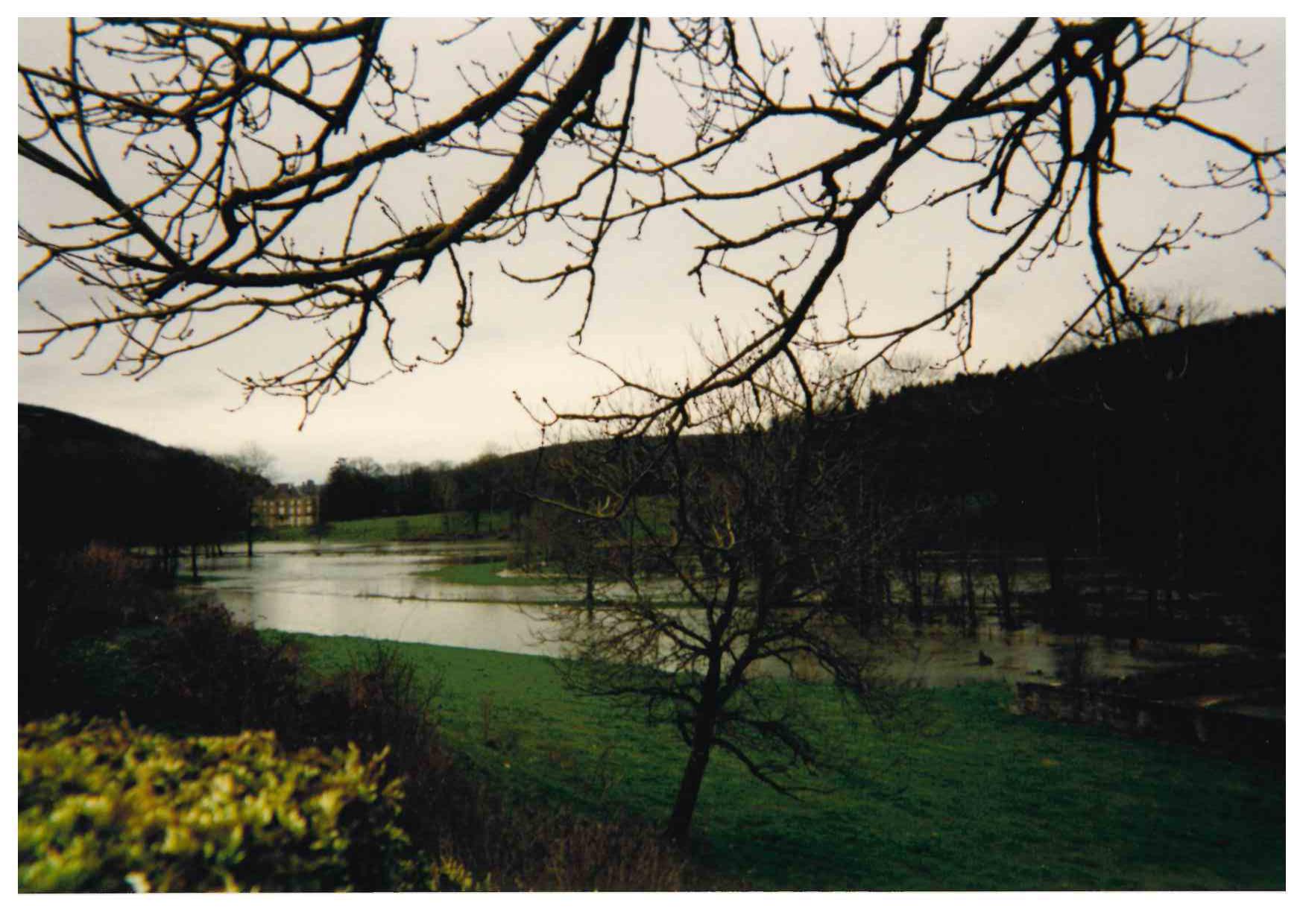 Crue de l'Ignon en mars 2001 à  Lamargelle, dans le parc du château, en Côte d'Or