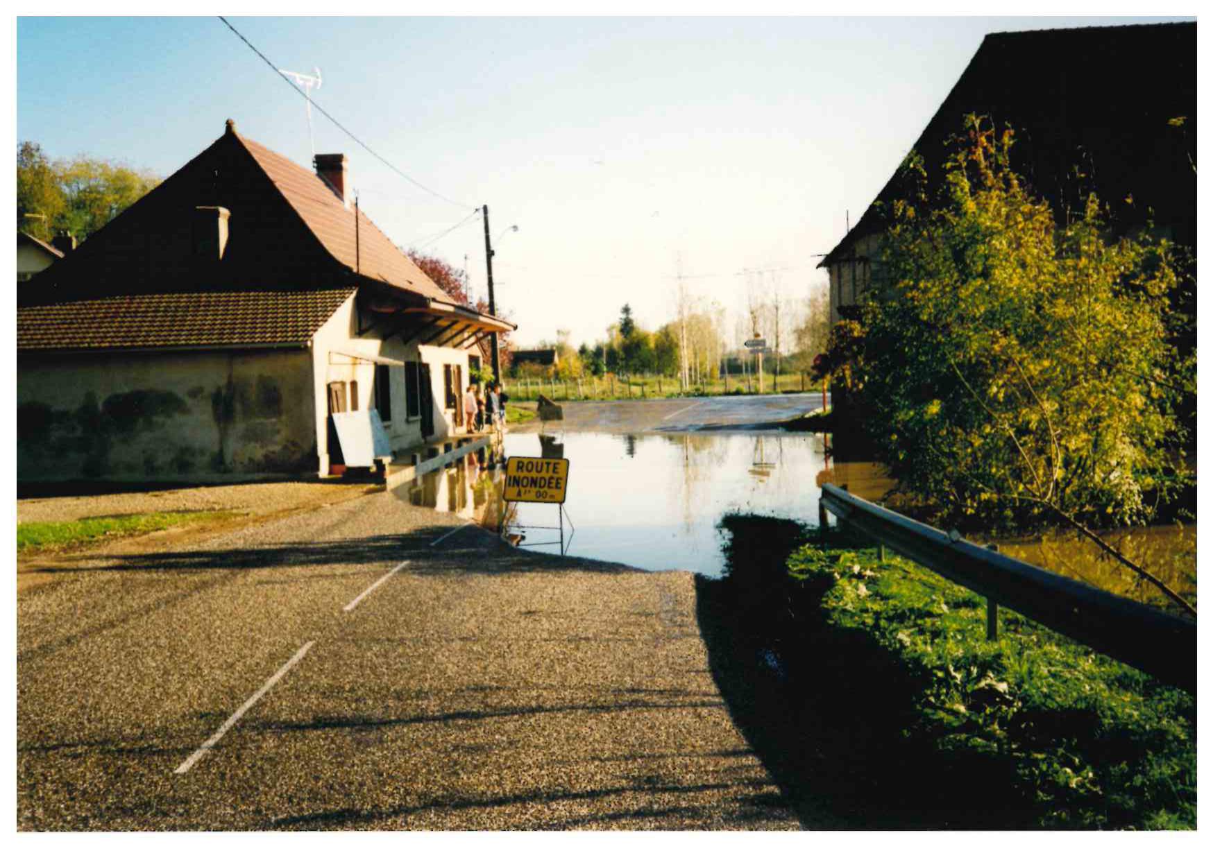 Crue de la Seille en octobre 1999 à Vincelles en Saône-et-Loire