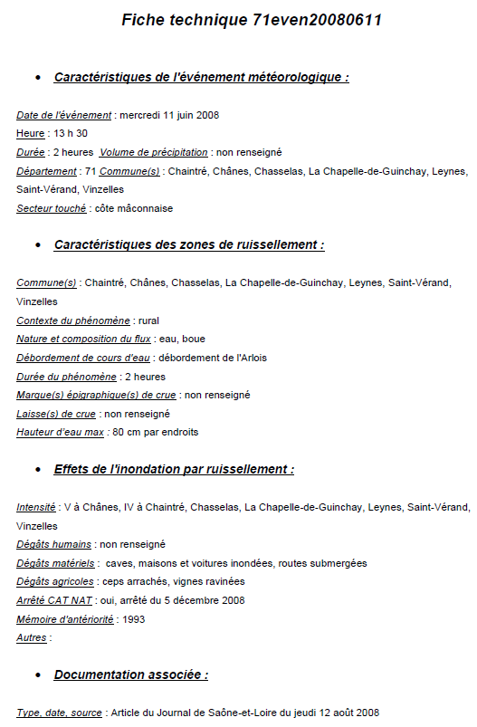 Ruissellement du 11 juin 2008 d’intensité 4