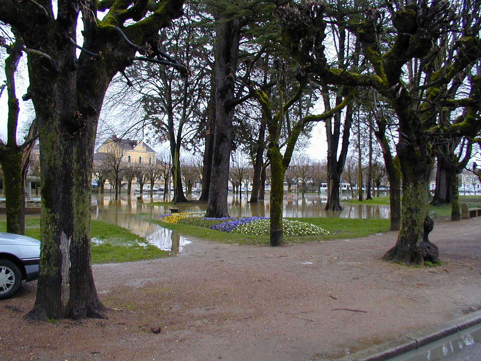 Crue de l'Armançon,en mars 2001, à Tonnerre, secteur du Patis, dans l'Yonne