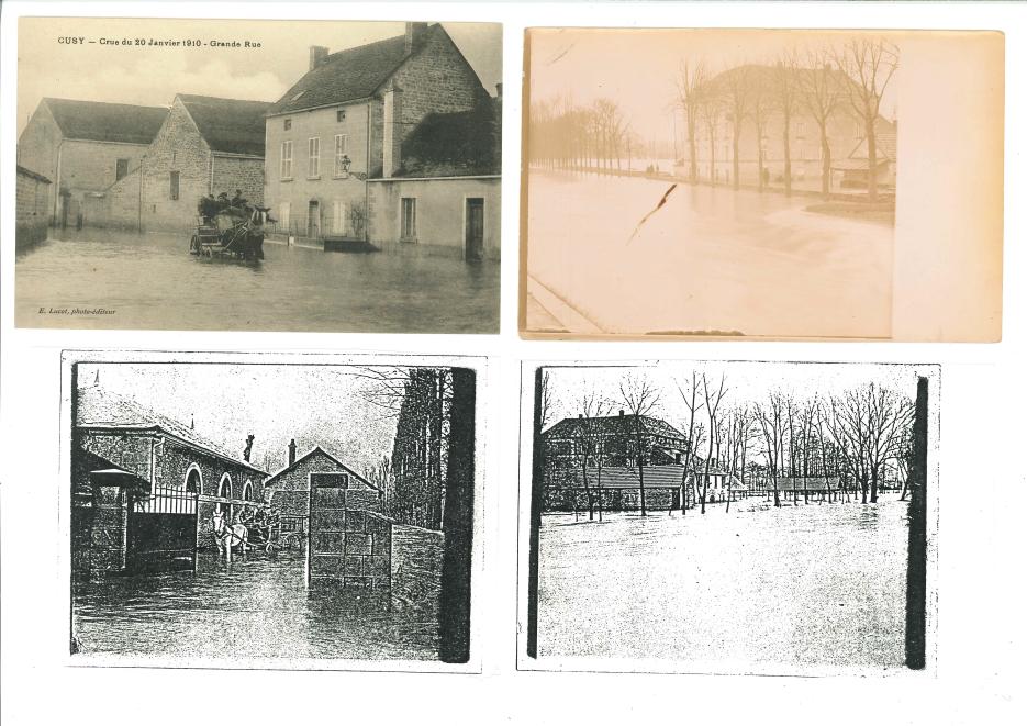 Crue de l'Armançon, en janvier 1910, à Ancy le Franc dans l'Yonne