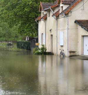 Crue de la Vrille, en mai 2015, à Neuvy sur Loire, dans la Nièvre