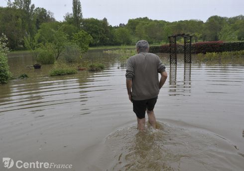 Crue de la Vrille, en mai 2015, à Neuvy sur Loire