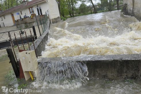 Crue de la Vrille, en mai 2015, à Neuvy sur Loire, dans la Nièvre