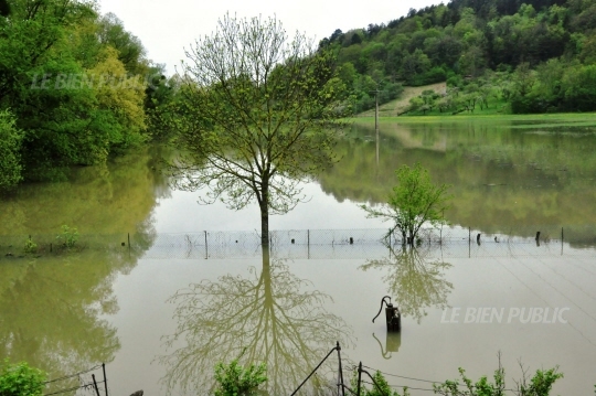 Crue de la Brenne, en mai 2015, à Saint Rémy en Côte d'Or