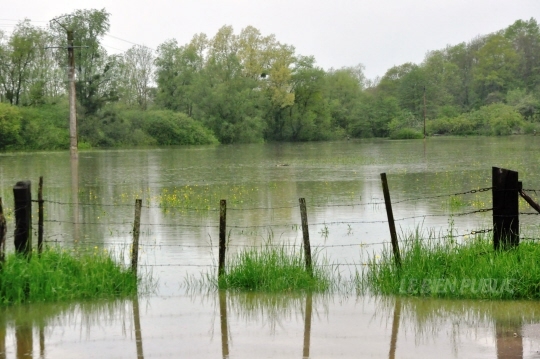 Crue de la Brenne, en mai 2015, à Saint Rémy en Côte d'Or