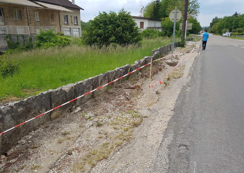 Crue de la Vallière, en mai 2016, à Conliège, rue Basse, dans le Jura