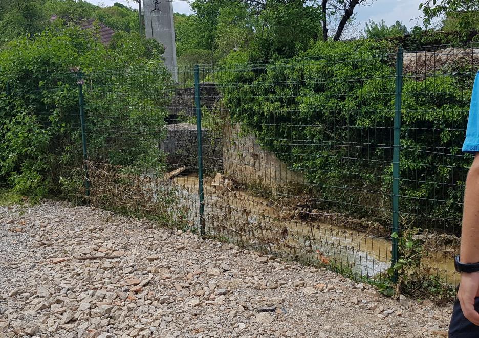 Crue de la Vallière, en mai 2016, à Conliège, rue basse, dans le Jura