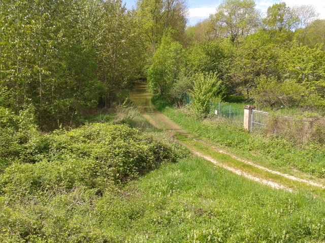 Crue du Serein, en mai 2013, à Beaumont, pont sur la RD 5, dans l'Yonne