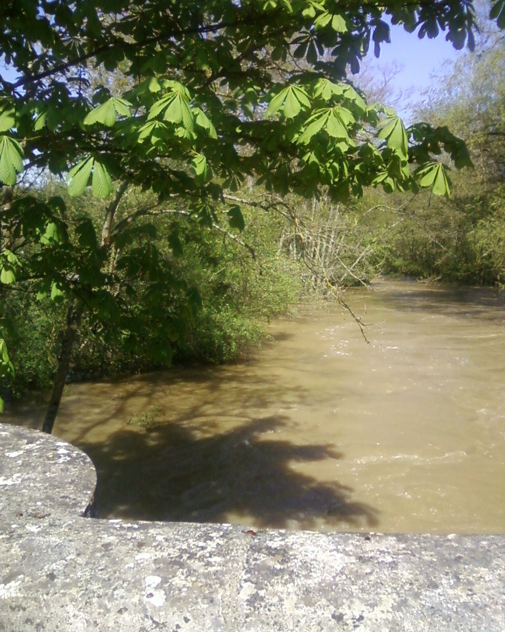 Crue du Serein, en mai 2013, à Dissangis, pont près de la route d'Amorant (RD 86) en direction de Civry sur Serein, dans l'Yonne