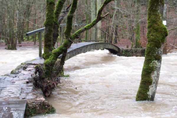 Crue du Cousin, en janvier 2004, à Avallon, pont des gardes, dans l'Yonne