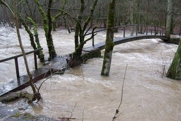 Crue du Cousin, en janvier 2004, à Avallon, pont des gardes, dans l'Yonne