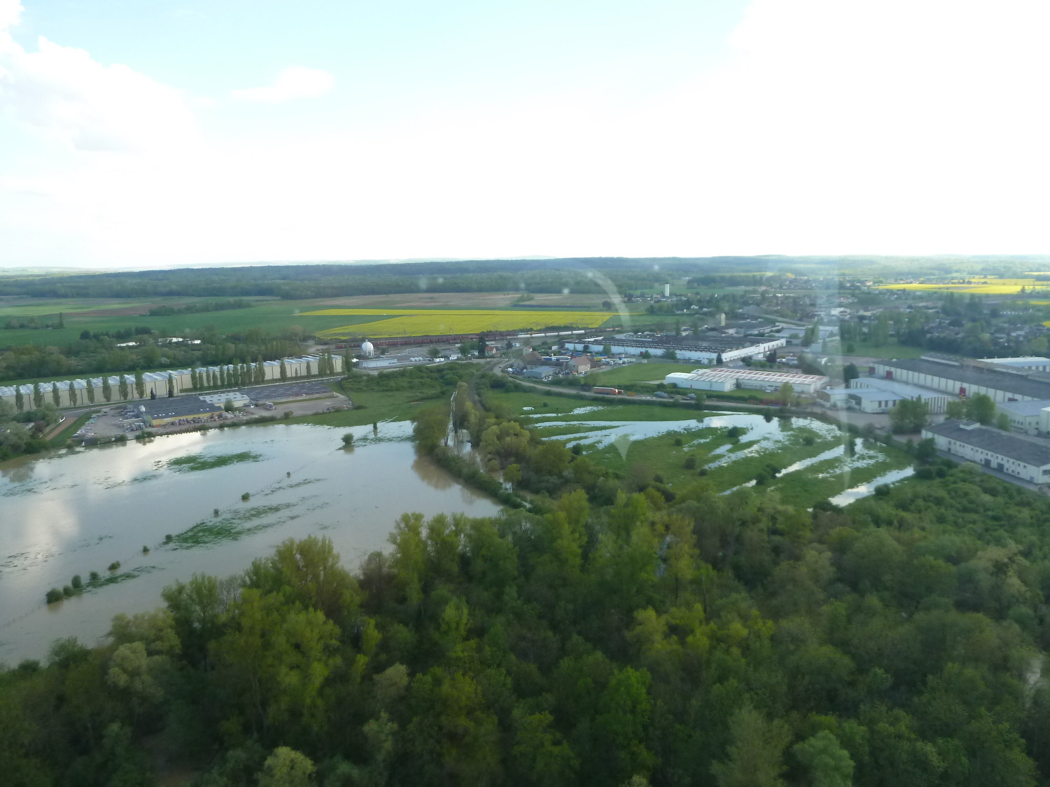 Crue de l'Armançon, en mai 2013, à Saint Florentin dans l'Yonne