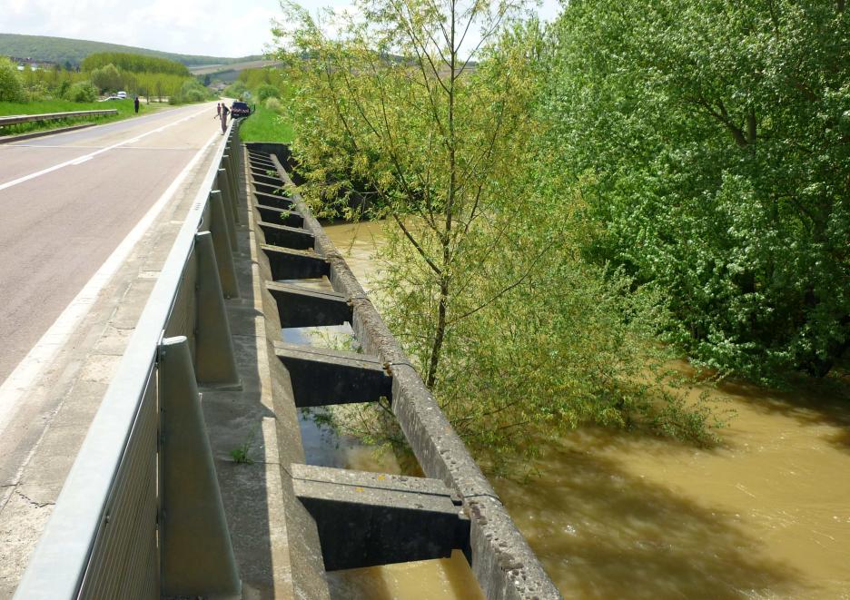 Crue du Serein, en mai 2013, à Chablis, RD 965, dans l'Yonne