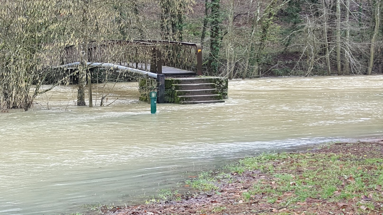 Crue de l'Armançon, en janvier 2018, à Pont-et-Massène en Côte d'Or