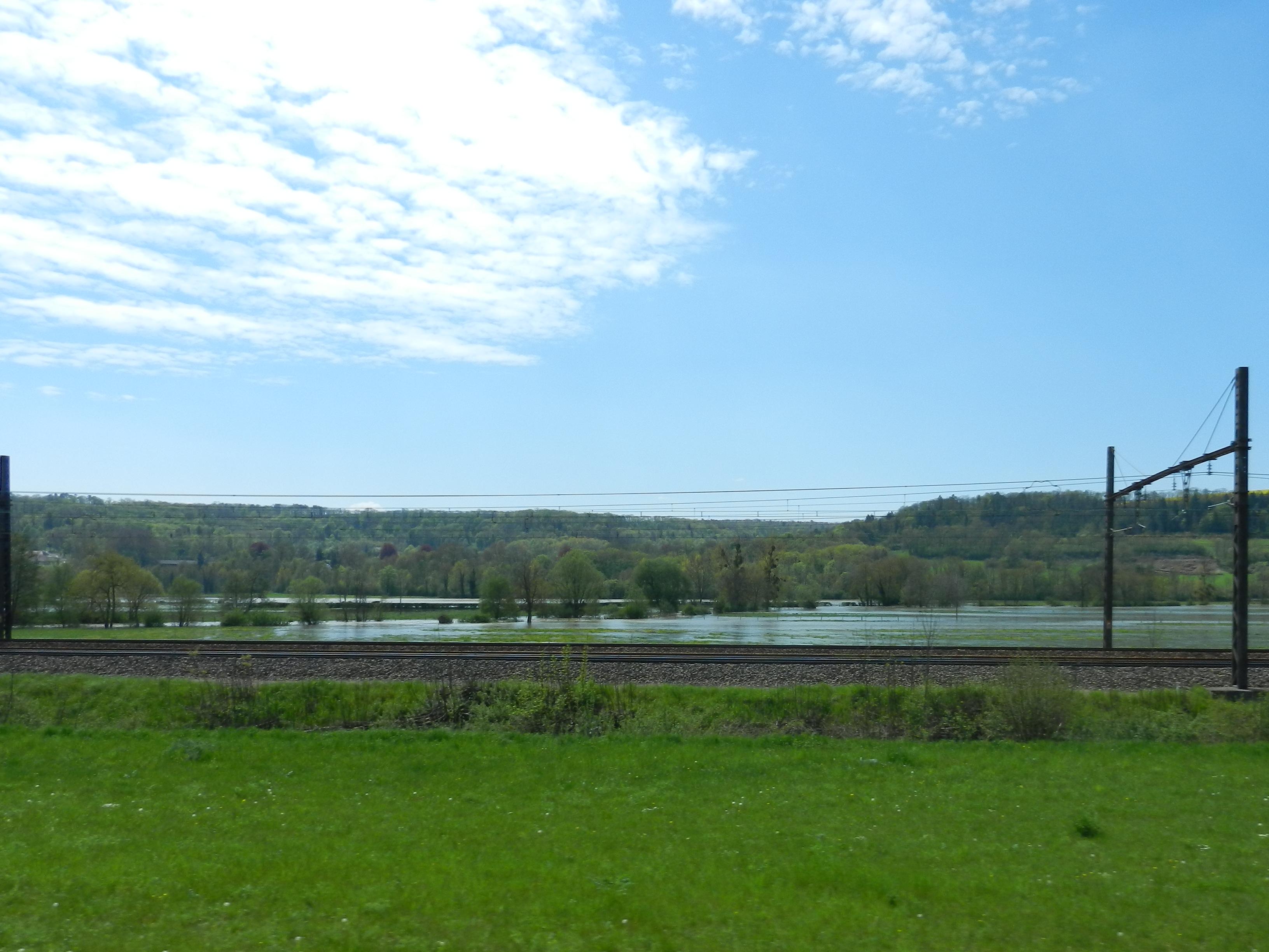 Crue de la Brenne, en mai 2013, à Montbard en Côte d'Or