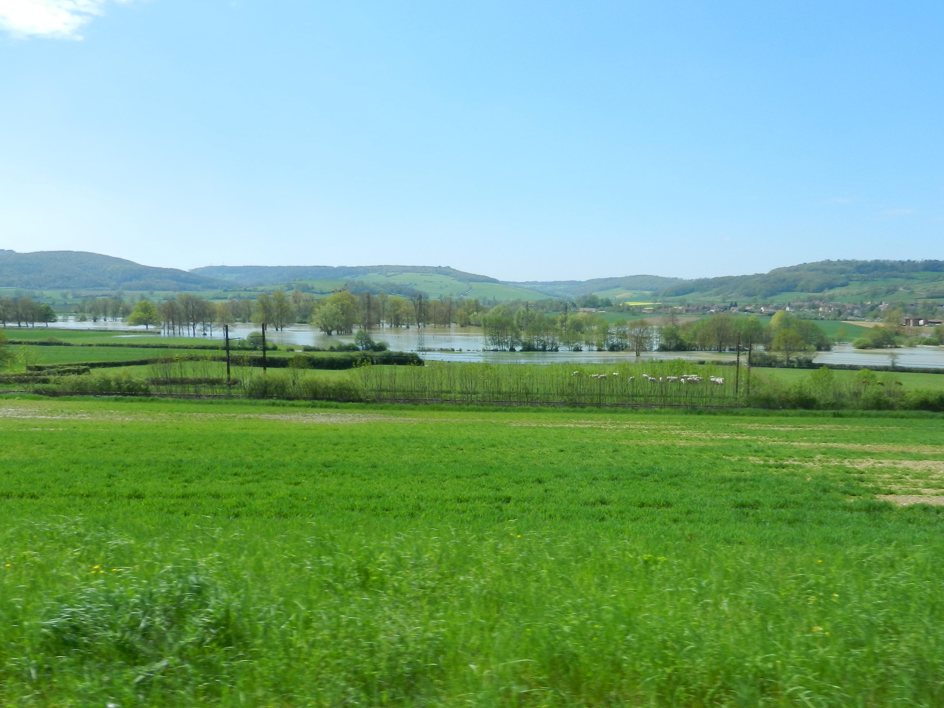 Crue de la Brenne, en mai 2013, à Montbard en Côte d'Or