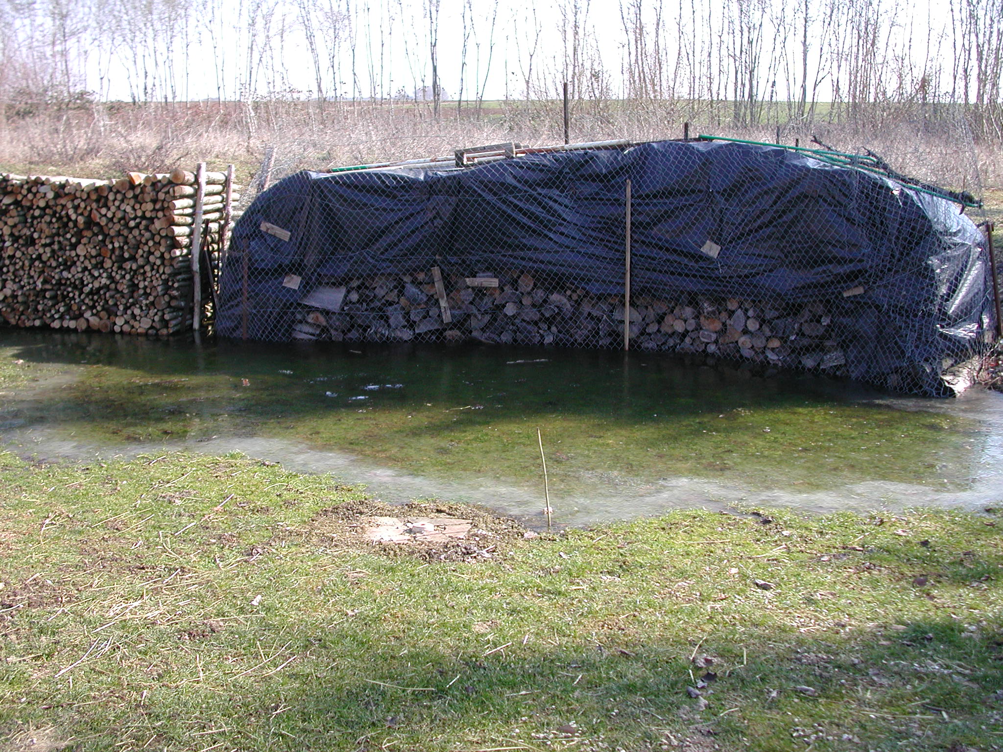 Crue de la Tille, en mars 2006, à Arc sur Tille, sud D34, rue de la Planche, en Côte d'Or