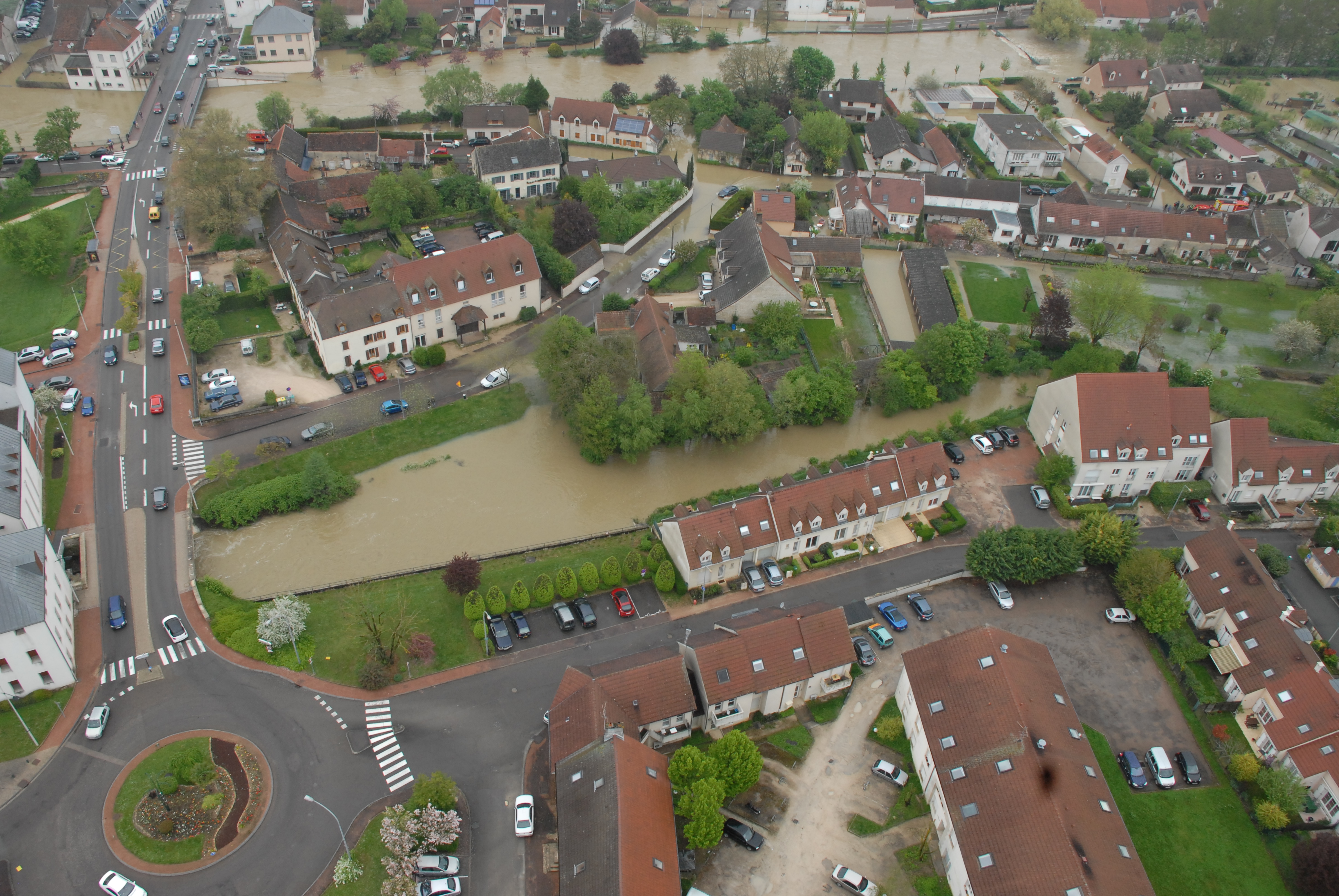 Crue de l'Ouche, en mai 2013, à Longvic en Côte d'Or