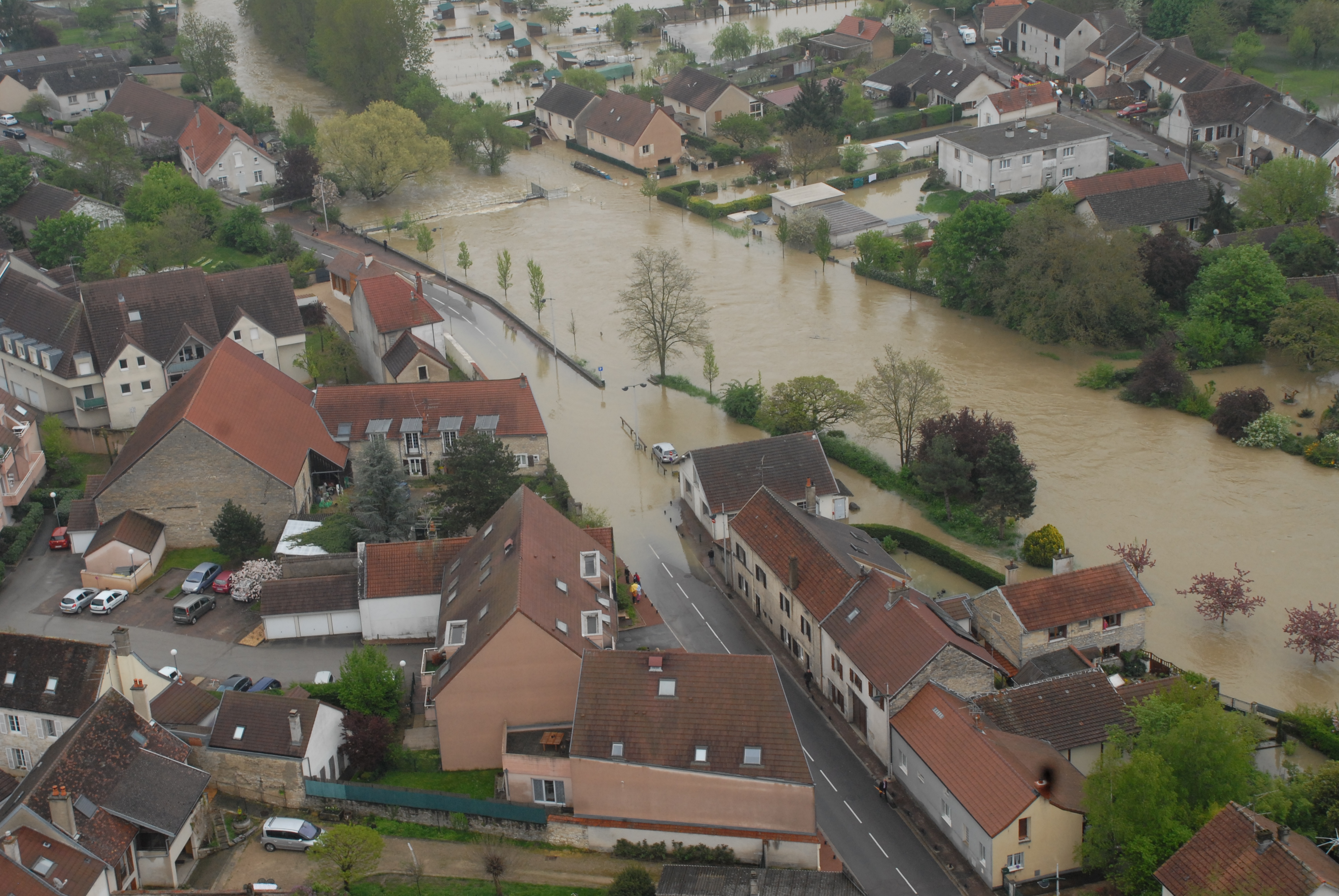 Crue de l'Ouche, en mai 2013, à Longvic en Côte d'Or