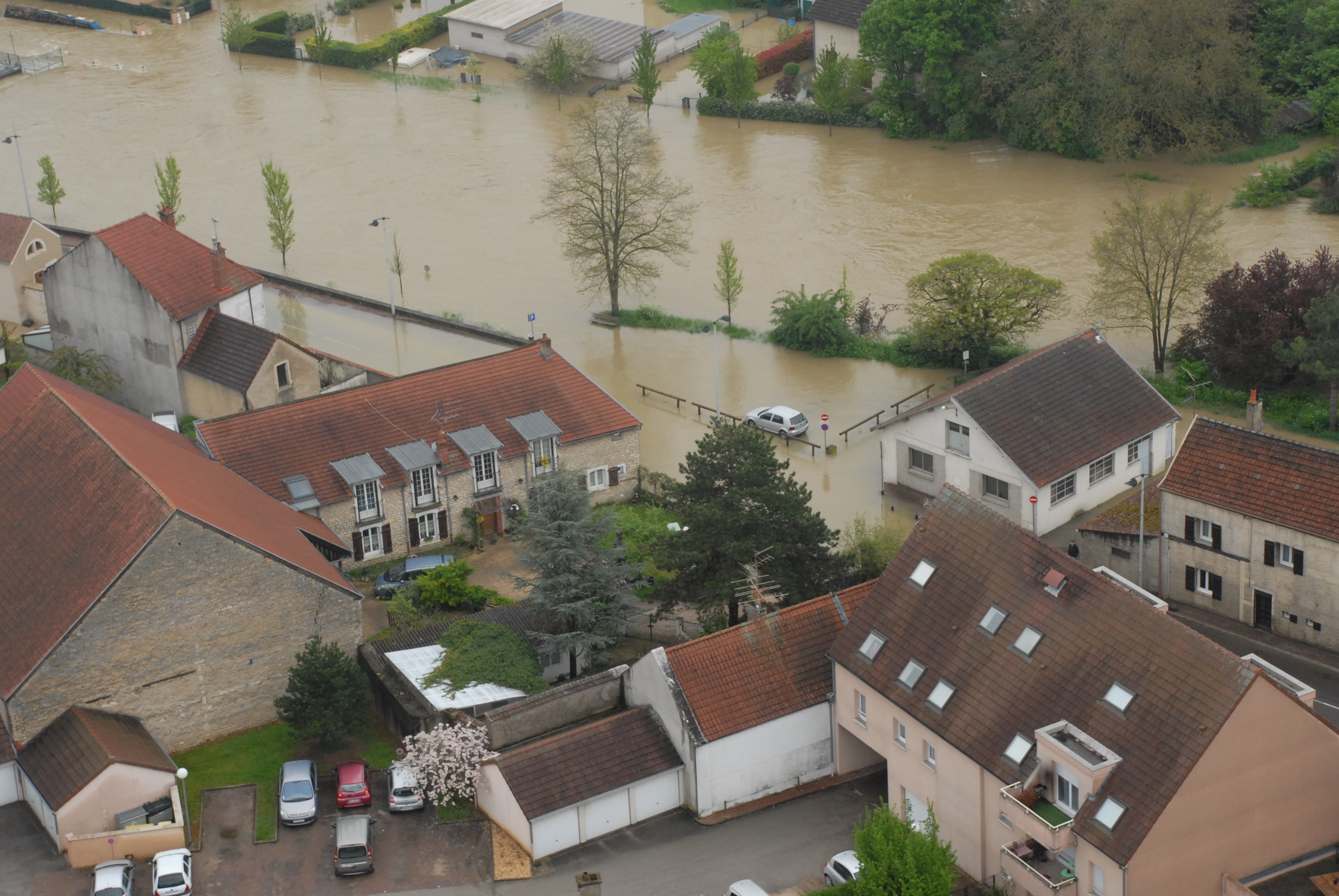 Crue de l'Ouche, en mai 2013, à Longvic en Côte d'Or