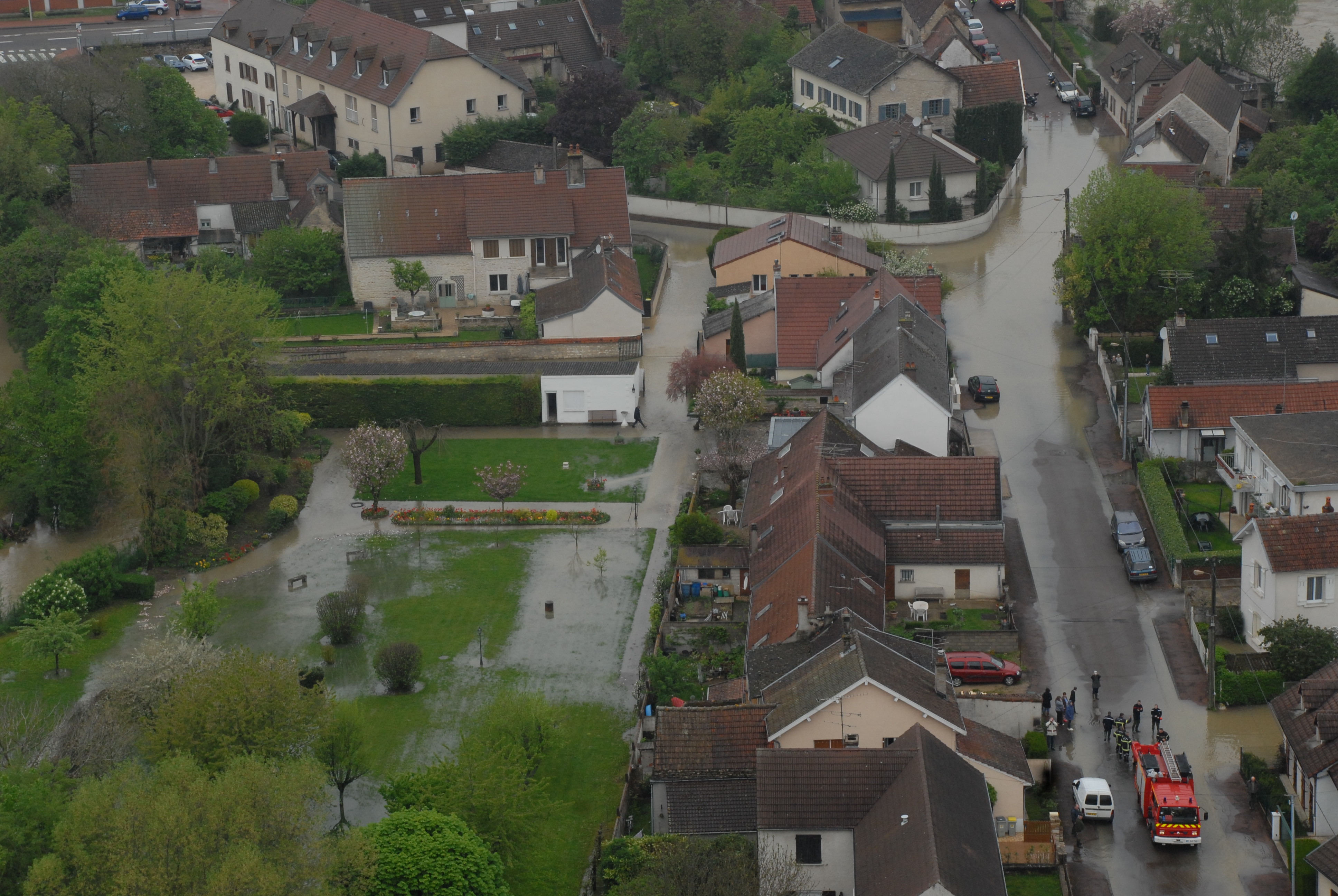 Crue de l'Ouche, en mai 2013, à Longvic en Côte d'Or