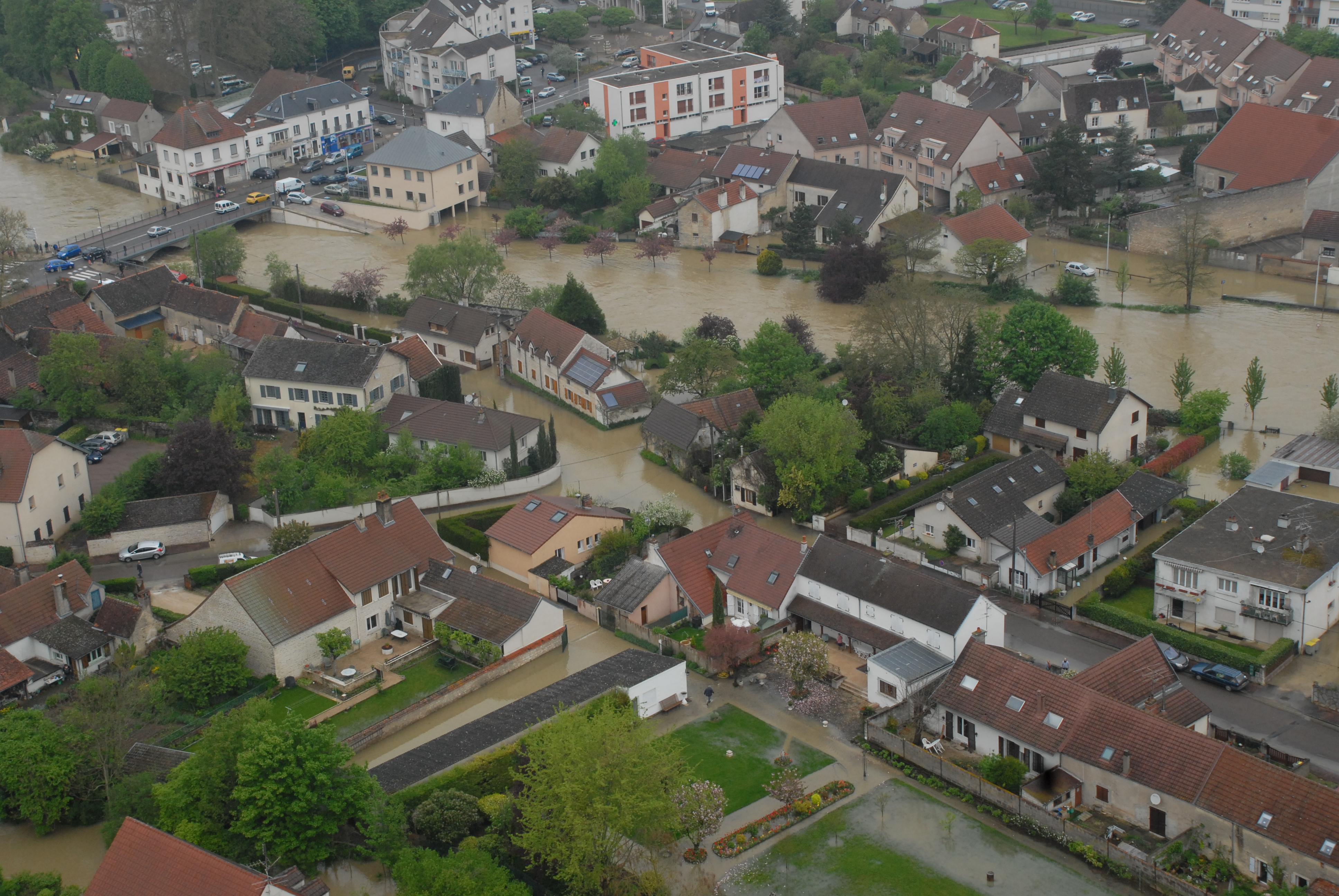 Crue de l'Ouche, en mai 2013, à Longvic en Côte d'Or