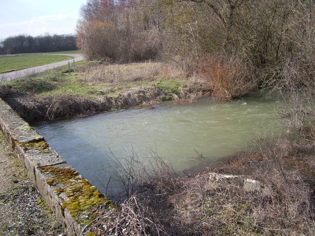 Crue de la rivière neuve, en mars 2006, à Arc sur Tille en Côte d'Or