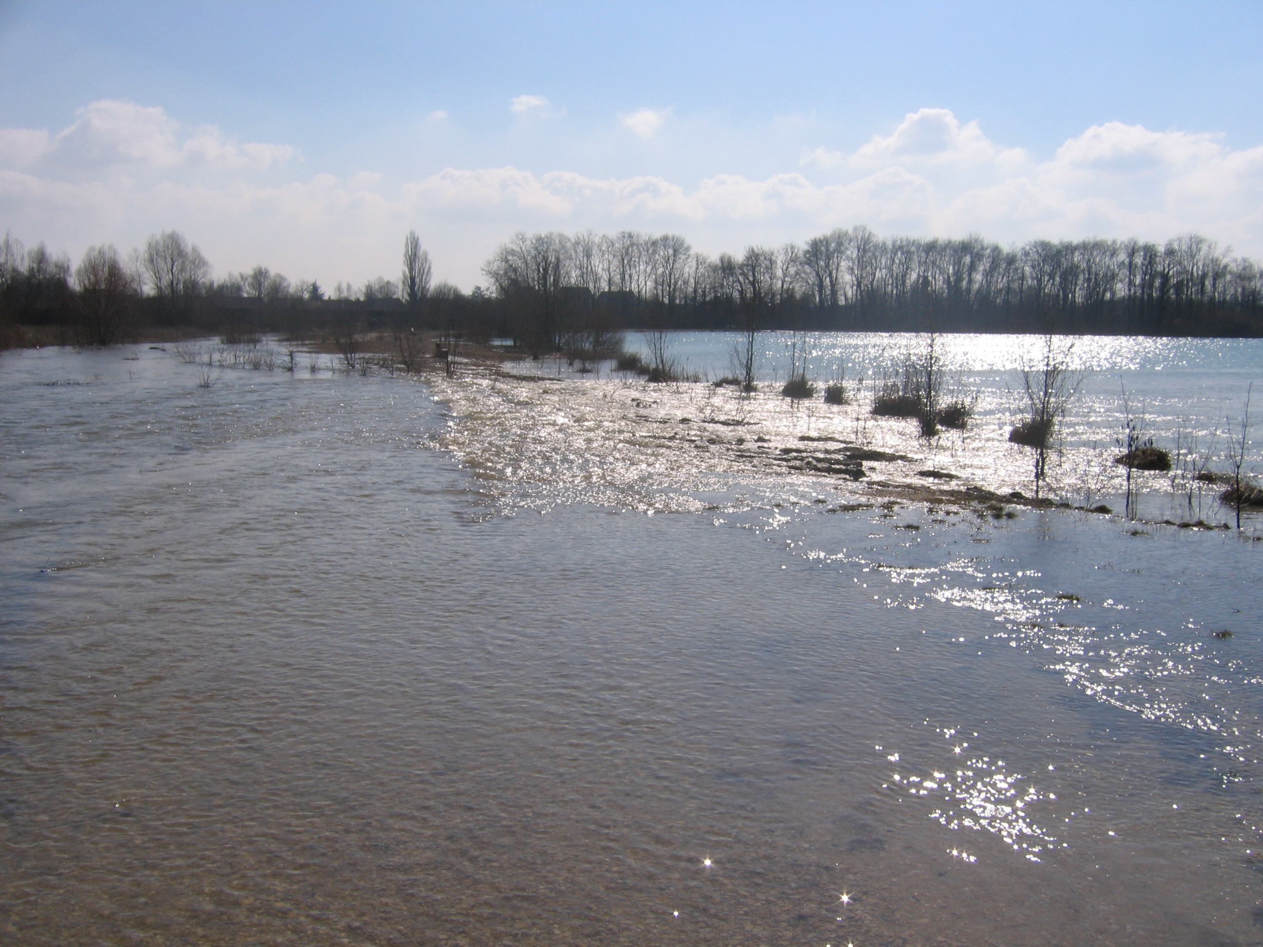 Crue de la rivière neuve, en mars 2006, à arc sur Tille en Côte d'Or