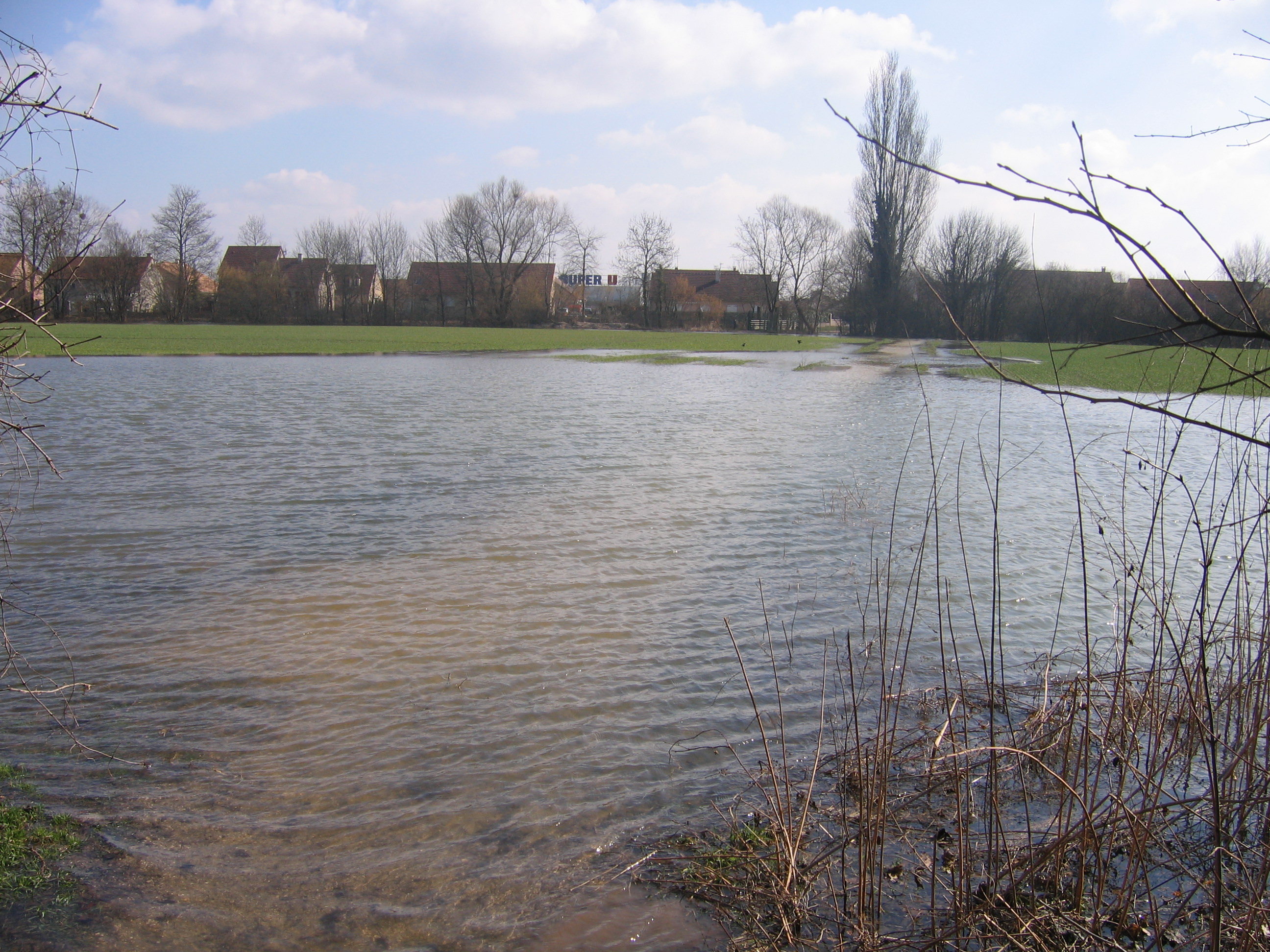 Crue de la rivière neuve, en mars 2006, à Arc sur Tille en Côte d'Or