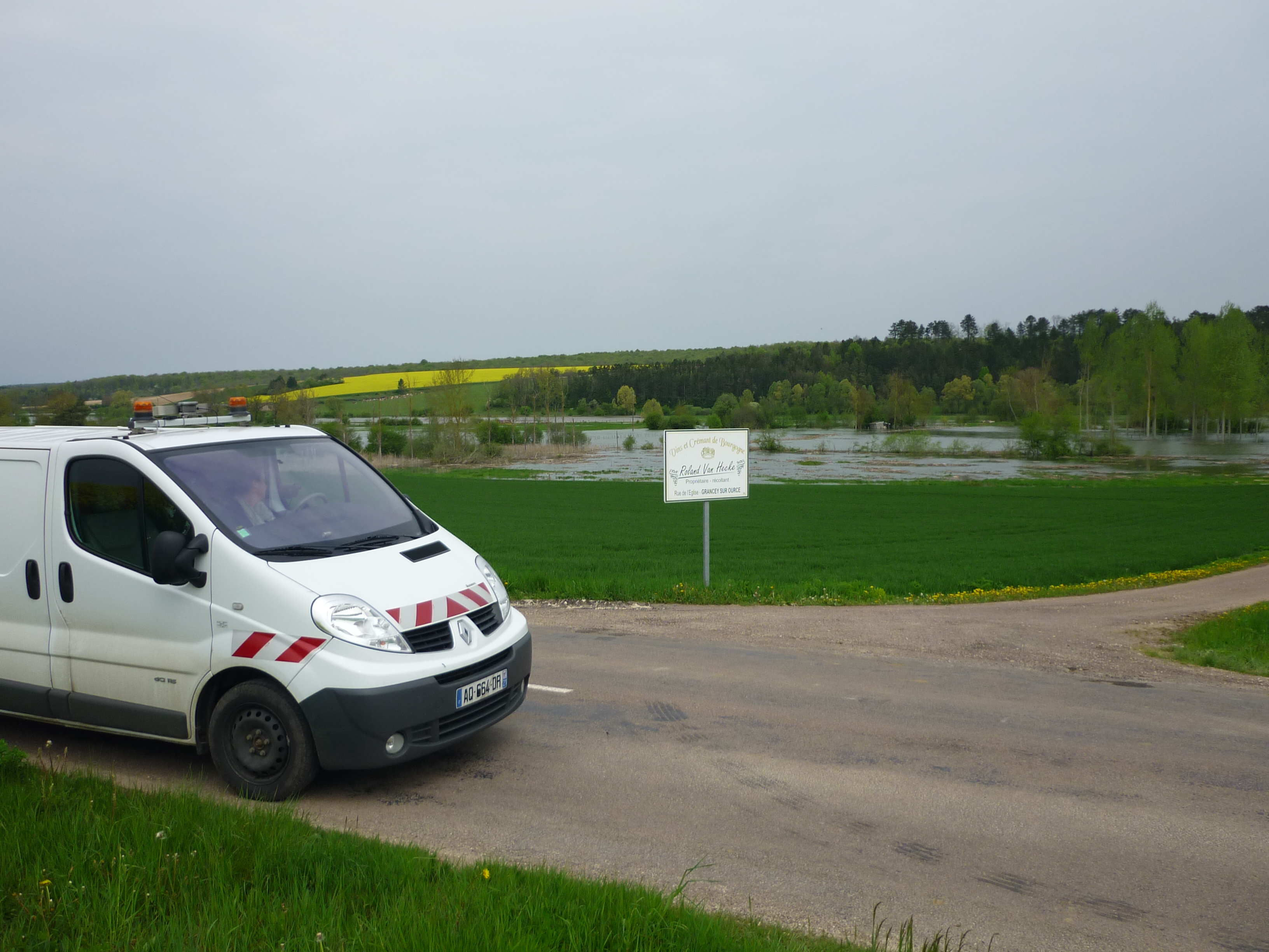 Crue de l'Ource, en mai 2013, à Grancey sur Ource en Côte d'Or