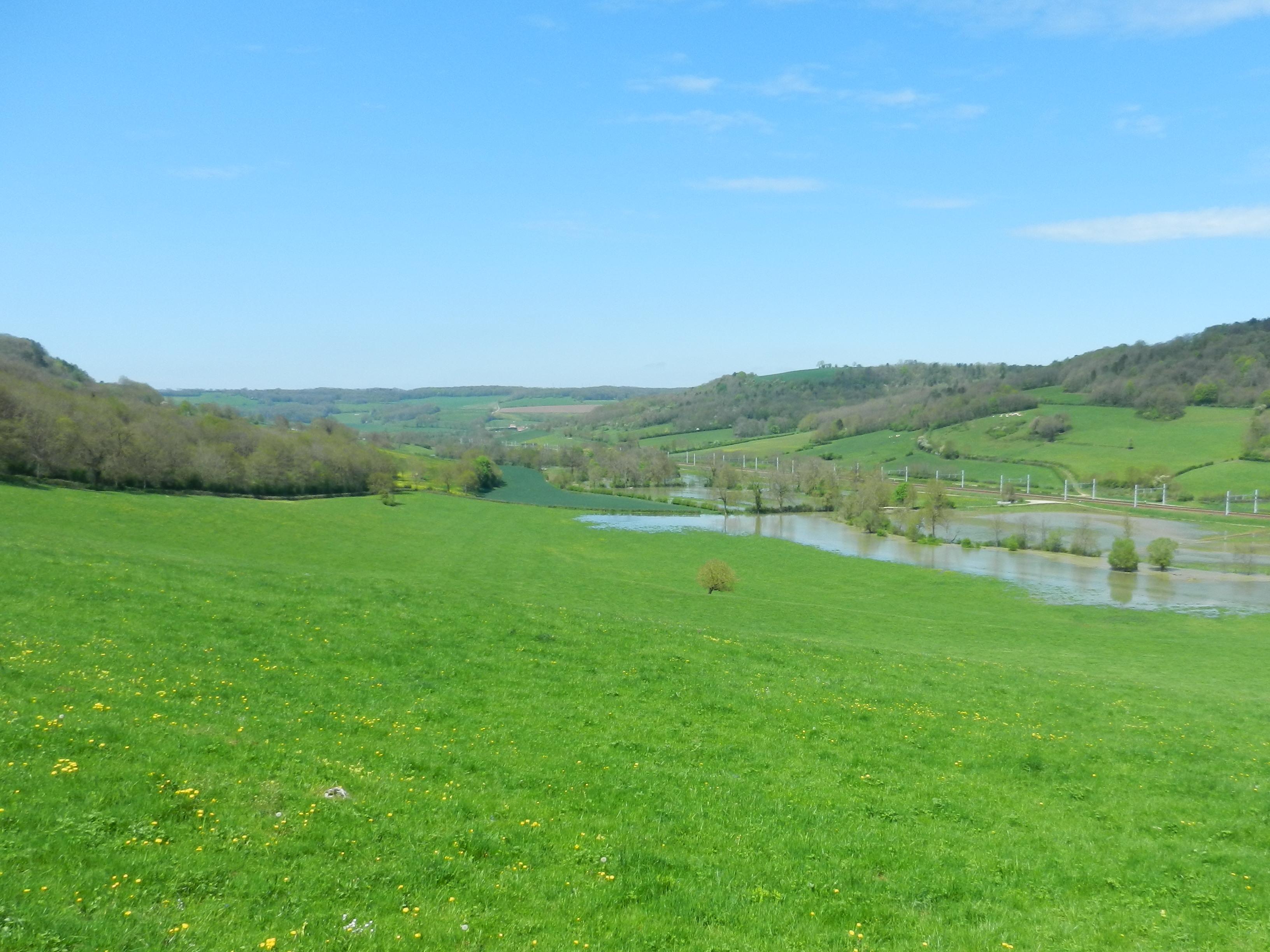 Crue de l'Oze, en mai 2013, à Darcey en Côte d'Or