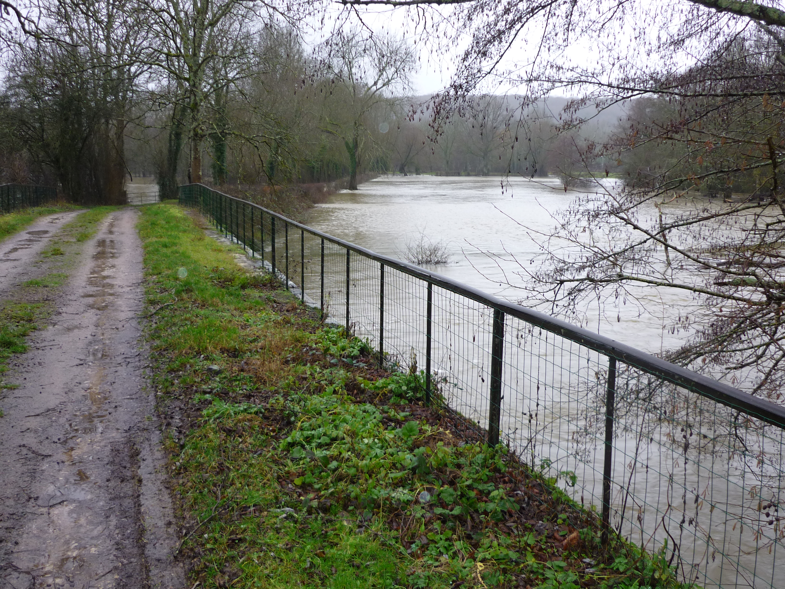 Crue de l'Armance, en janvier 2018, à Dornecy dans la Nièvre