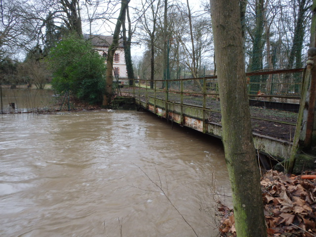 Crue de la Bourbince, en janvier 2018, à Blanzy en Saône-et-Loire