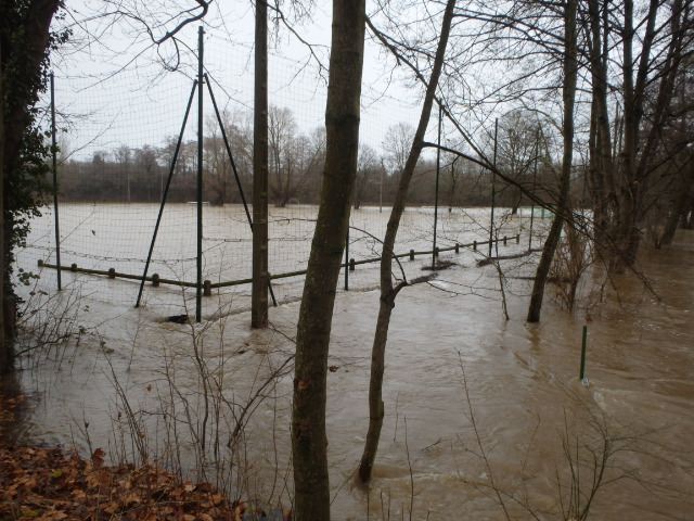 Crue de la Bourbince, en janvier 2018, à Blanzy en Saône-et-Loire