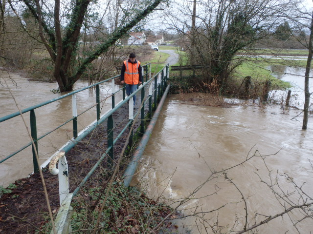 Crue de la Bourbince, en janvier 2018, à Blanzy en Saône-et-Loire