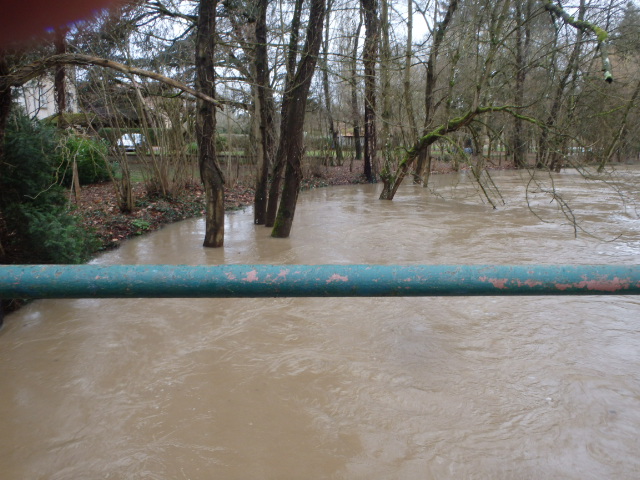 Crue de la Bourbince, en janvier 2018, à Blanzy en Saône-et-Loire