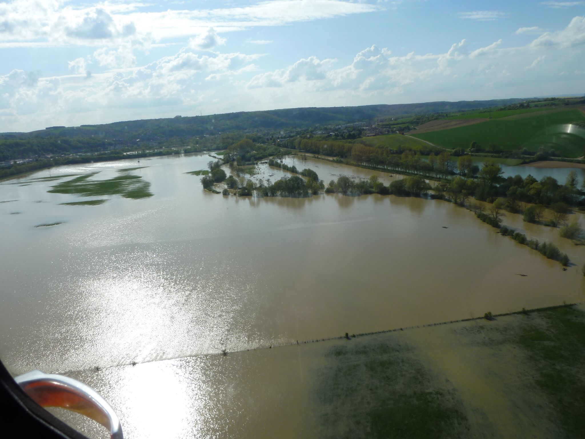 Crue de l'Armançon, en mai 2013, à Tonnerre, en amont, dans l'Yonne