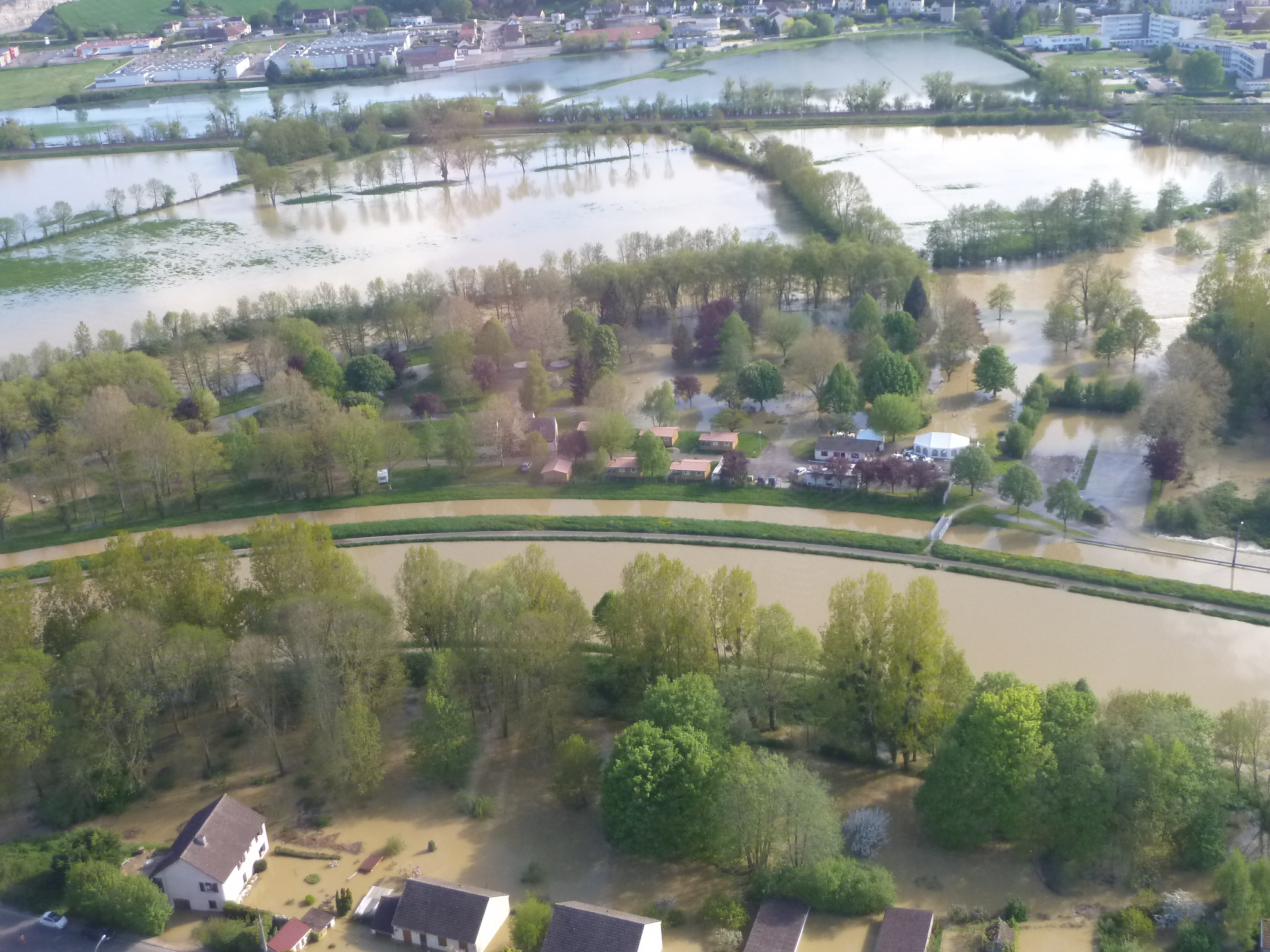 Crue de l'Armançon, en mai 2013, à Tonnerre dans l'Yonne