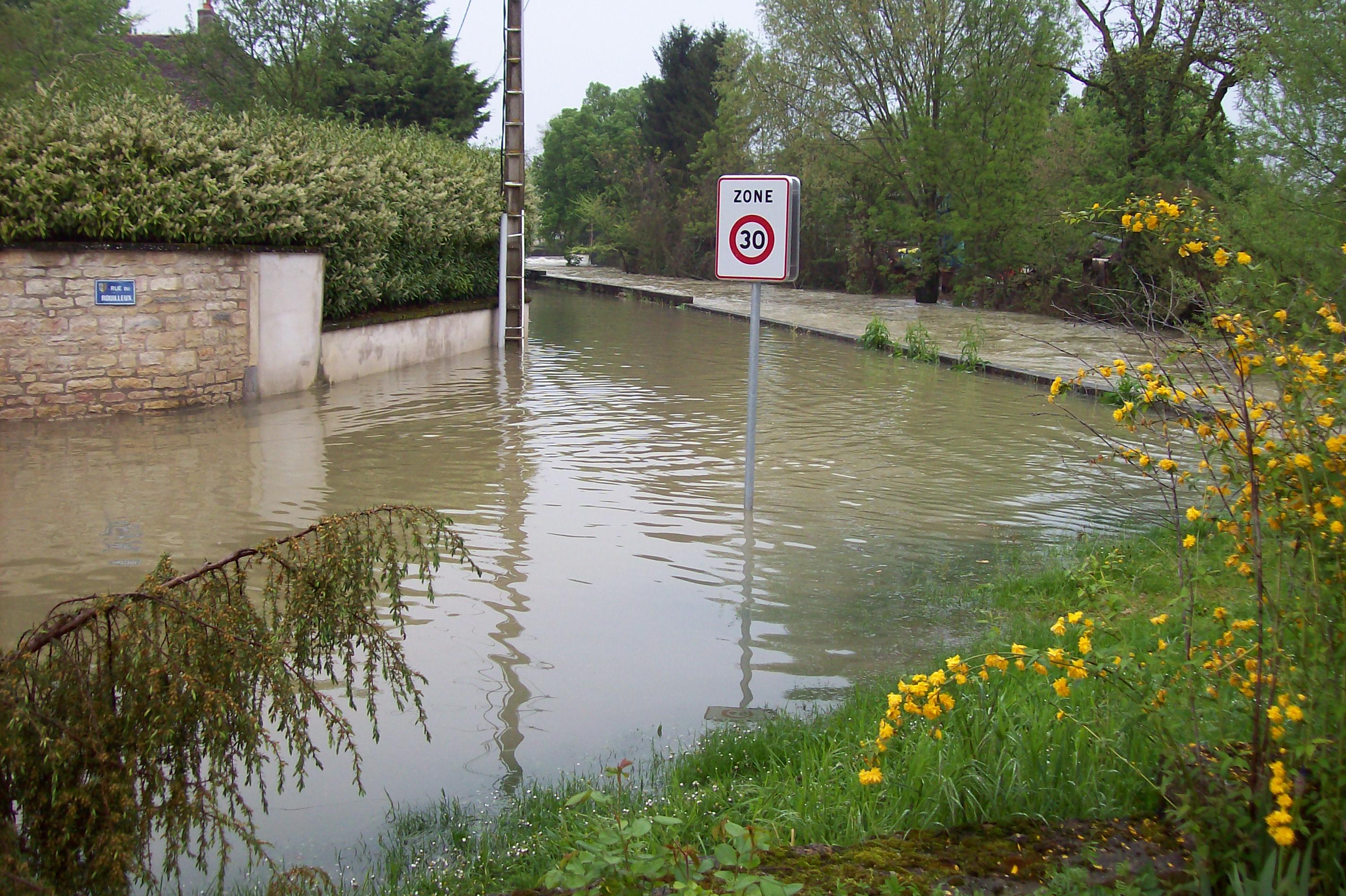 Crue de la Norges, en mai 2013, à Magny sur Tille en Côte d'Or