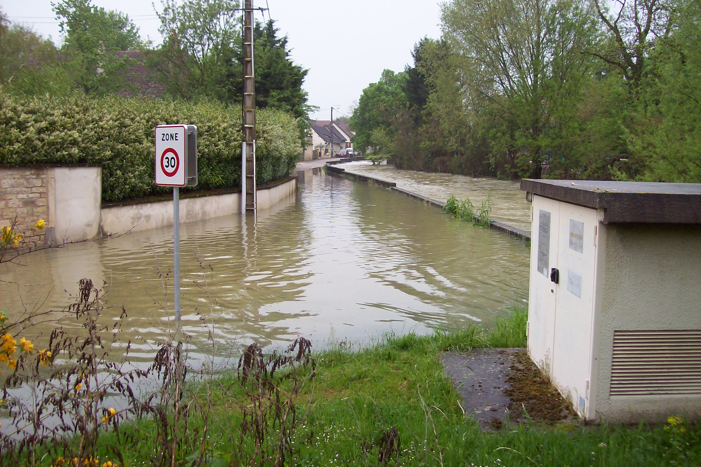 Crue de la Norges, en mai 2013, à Magny sur Tille en Côte d'Or